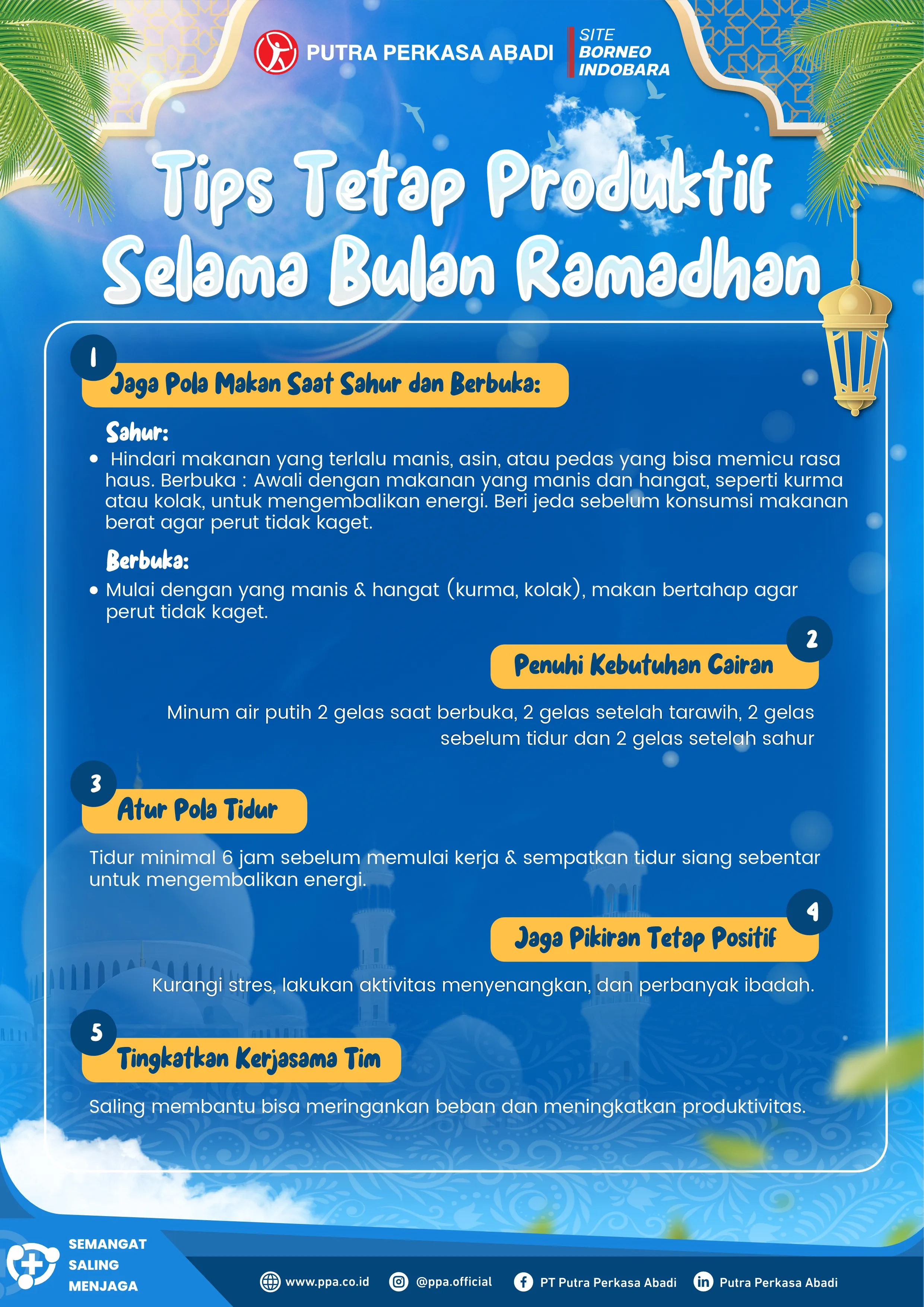 Tetap Produktif Selama Bulan Ramadan dengan Mengelola Energi Secara Bijak